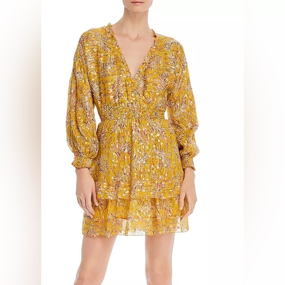 The Kooples Feuille D'or Silk-Blend Dress size small (1) - Picture 3 of 16